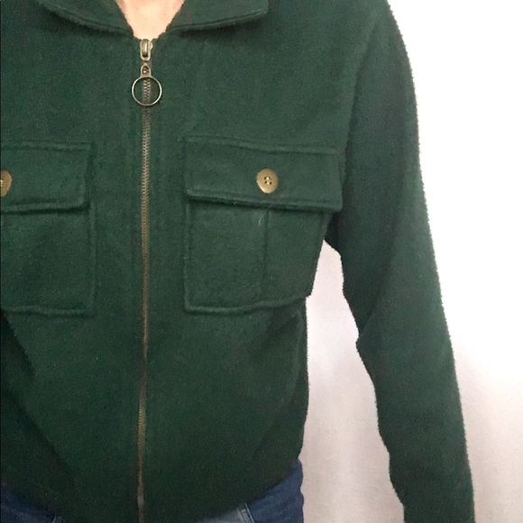 🌲VTG 90s fleece zip up crop jacket - Picture 2 of 7